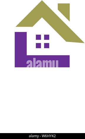 creative Real estate vector logo, simple Home with window logo Stock Vector