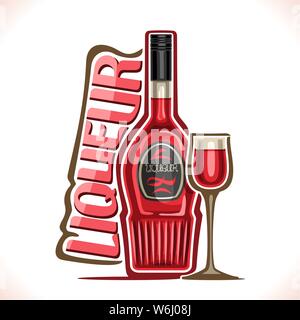 Vector illustration of alcohol drink fruit Liqueur Stock Vector