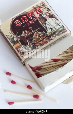 Vintage Como Inn Matchbox with wax matches, Chicago, Illinois, USA Stock Photo