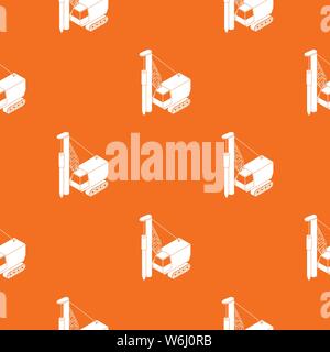 Drilling machine pattern vector orange Stock Vector