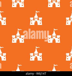 Castle building pattern vector orange Stock Vector