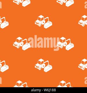 Road tractor pattern vector orange Stock Vector