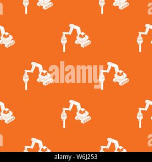 Medium drill truck pattern vector orange Stock Vector