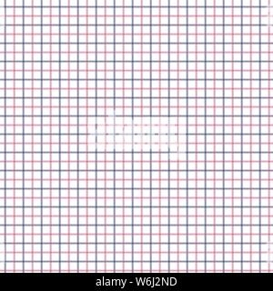 Red and Blue Tattersall Check Pattern. Men's Shirt Fashion Textile Fabric. Repeating Tile Plaid Pattern. Stock Vector