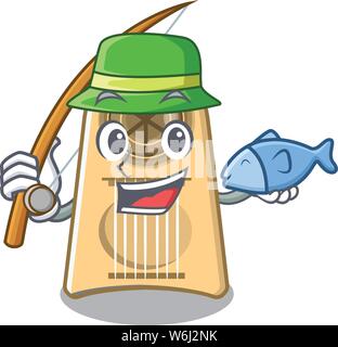 Fishing egg slicer in the mascot shape Stock Vector
