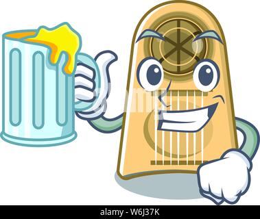 With juice egg slicer in the mascot shape Stock Vector