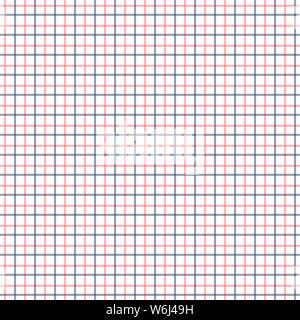 Red and Blue Tattersall Check Pattern. Men's Shirt Fashion Textile Fabric. Repeating Tile Plaid Pattern. Stock Vector