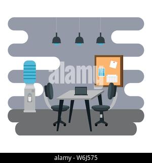 office places scenes with laptop Stock Vector