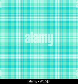 Tartan Pattern Green and Cyan . Texture for plaid, tablecloths, clothes, shirts, dresses, paper, bedding, blankets, quilts and other textile products. Stock Vector