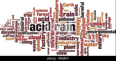 Acid rain word cloud concept. Collage made of words about acid rain. Vector illustration Stock Vector