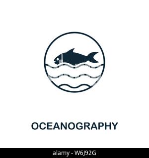 Oceanography vector icon symbol. Creative sign from science icons collection. Filled flat Oceanography icon for computer and mobile Stock Vector