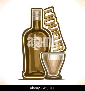 illustration of irish coffee cocktail with cream in glass Stock Vector ...