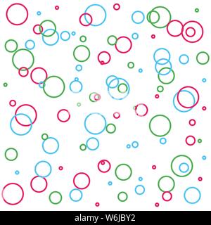 Colored abstract line bubble circle geometric shape pattern. Vector illustration on white background Stock Vector