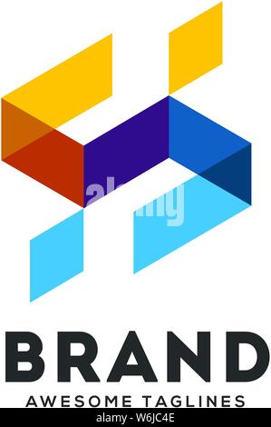 Vector illustration capital letter S isometric logo design. Stock Vector