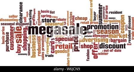 Megasale word cloud concept. Collage made of words about megasale. Vector illustration Stock Vector