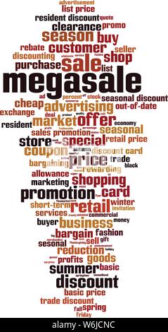 Megasale word cloud concept. Collage made of words about megasale. Vector illustration Stock Vector