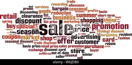 Sale word cloud concept. Collage made of words about sale. Vector illustration Stock Vector