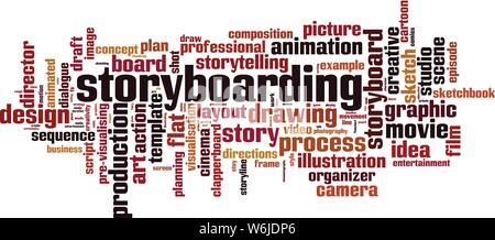 Storyboarding cloud concept. Collage made of words about storyboarding. Vector illustration Stock Vector