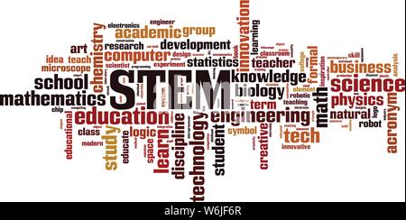 STEM word cloud concept. Collage made of words about STEM. Vector illustration Stock Vector