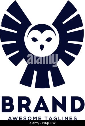 creative owl fly logo template vector icon illustration design Stock Vector
