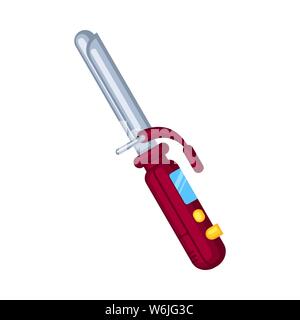 Colorful cartoon hair curling iron Stock Vector