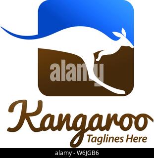 creative colorful Kangaroo logo design vector illustration template Stock Vector