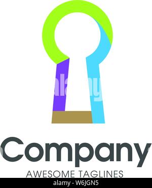 creative simple keyhole colorful on white background logo vector. keyhole illustration for logo Stock Vector