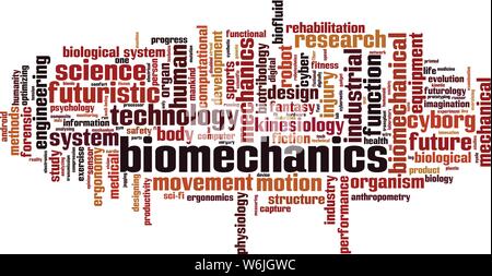 Biomechanics word cloud concept. Collage made of words about biomechanics. Vector illustration Stock Vector