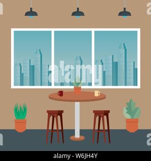 office places scenes with laptop Stock Vector