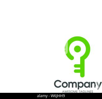 creative smart key logo with modern color vector Stock Vector