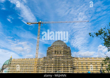 BERLIN, GERMANY - July 28, 2018: Reform and restaurationg of the old Berliner Stadtschloss, and antique palace demolished by the East German Stock Photo