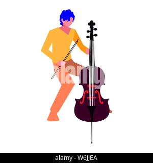 musician man cello playing music design vector illustration Stock Vector