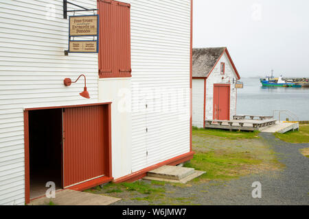 Salt Store with Fish Store, Ryan Premises National Historic Site, Bonavista, Newfoundland and Labrador, Canada Stock Photo