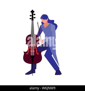 musician man cello playing music design vector illustration Stock Vector