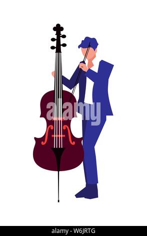 musician man cello playing music design vector illustration Stock Vector