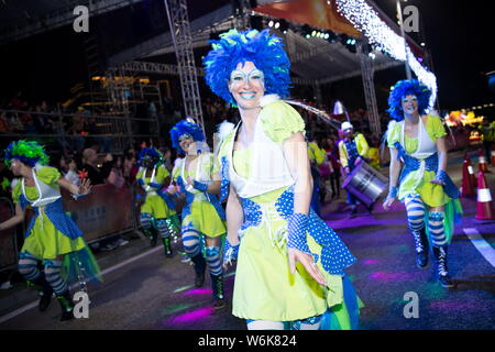 Performers take part in Lunar New Year celebrations, also known as the