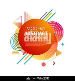 Abstract red circle geometric pattern design and background. Use for modern design, cover, template, decorated, brochure, flyer. Stock Vector