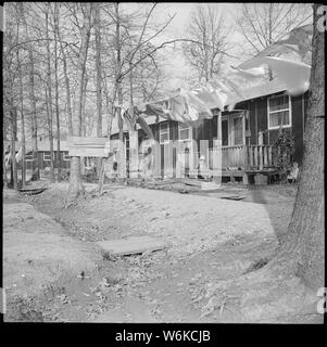 Rohwer Relocation Center, McGehee, Arkansas. Barrack scene at Rohwer Relocation Center. Stock Photo