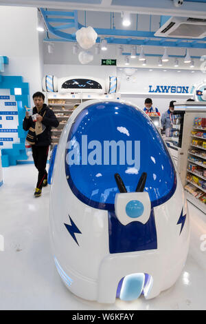 Interior view of Lawson's first convenience store inspired by Bilibili, a leading Chinese video-sharing streaming website themed around anime, comic a Stock Photo