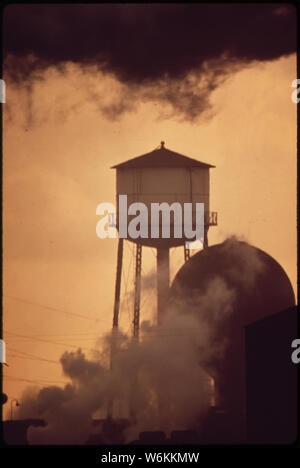 SMOKE FROM ARMCO STEEL ON A SUNDAY AFTERNOON Stock Photo