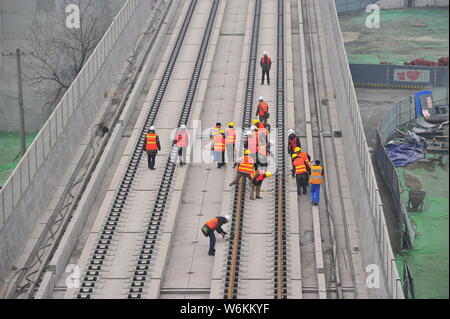 Aerial view of the construction site of the Chengdu-Pujiang section for the Sichuan-Tibet Railway in Chengdu city, southwest China's Sichuan province, Stock Photo