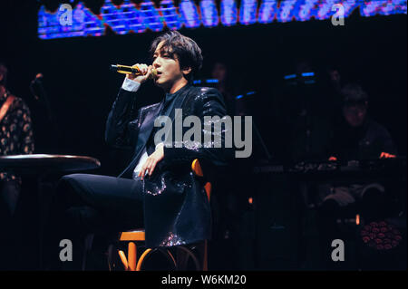 South Korean actor and singer Jung Yong-hwa of the rock band CNBLUE performs during 2018 Jung Yong Hwa Live 'Room 622' concert in Hong Kong, China, 27 Stock Photo