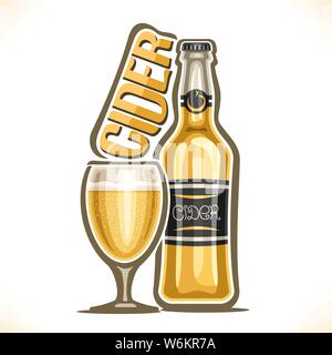Vector illustration of alcohol drink hard Cider Stock Vector