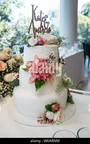 Modern wedding cake, Australia Stock Photo