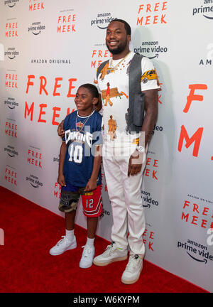 August 01, 2019. Meek Mill, Rihmeek Mill attend  Prime Video premiere  of Free Meek at the Ziegfeld Ballroom in New York, August 01, 2019 Credit:  RW/MediaPunch Stock Photo - Alamy