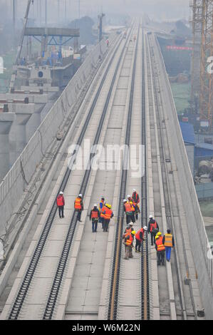 Aerial view of the construction site of the Chengdu-Pujiang section for the Sichuan-Tibet Railway in Chengdu city, southwest China's Sichuan province, Stock Photo