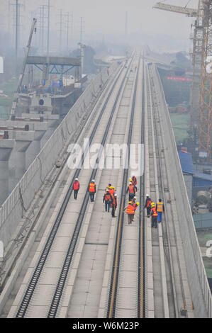 Aerial view of the construction site of the Chengdu-Pujiang section for the Sichuan-Tibet Railway in Chengdu city, southwest China's Sichuan province, Stock Photo