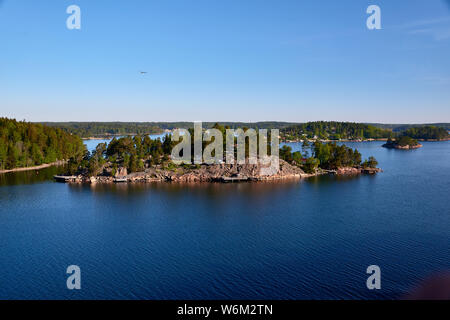 aerial view on scandinavian skerry coast Stock Photo