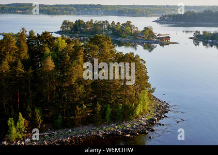 aerial view on scandinavian skerry coast Stock Photo