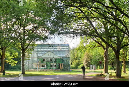 Westerbork, the Netherlands - July 2, 2019: Former transit camp Westerbork, holocaust memorial museum, old house of camp commander Gemmeker. Stock Photo